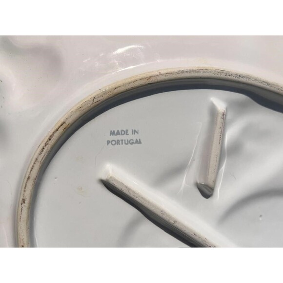 Turkey Embossed Serving Platter Ceramic Thanksgiving X-large 19”x 14.5" White - Picture 5 of 6